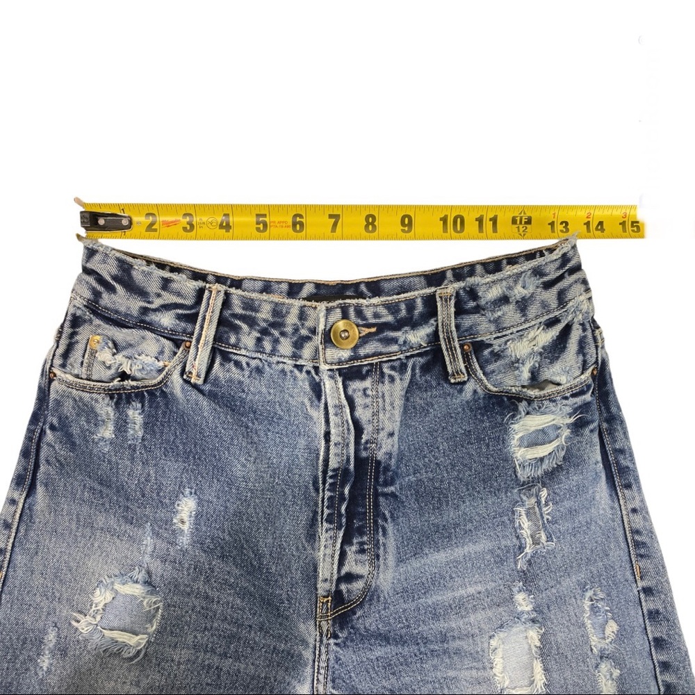 rosa cha Selvedge Jeans Womens Candiani Denim Italy Button Fly Distressed - Picture 12 of 15